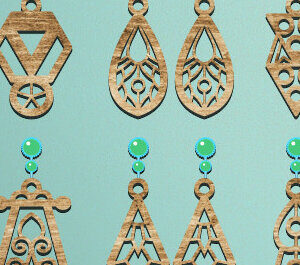 Intra απο ξύλο plywood 3mm-4mm πάχος - Σκουλαρίκια Laser Cut  Design Δίασταση 3x3 cm INTRAFABR-67788785