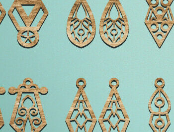 Intra απο ξύλο plywood 3mm-4mm πάχος - Σκουλαρίκια Laser Cut  Design Δίασταση 3x3 cm INTRAFABR-67788785 - Image 2