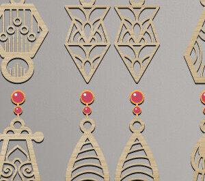 Intra απο ξύλο plywood 3mm-4mm πάχος - Σκουλαρίκια Laser Cut  Design Δίασταση 3x3 cm INTRAFABR-67788813