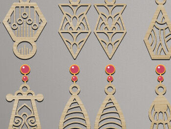 Intra απο ξύλο plywood 3mm-4mm πάχος - Σκουλαρίκια Laser Cut Design Δίασταση 3x3 cm INTRAFABR-67788813 - Image 1