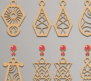 Intra απο ξύλο plywood 3mm-4mm πάχος - Σκουλαρίκια Laser Cut  Design Δίασταση 3x3 cm INTRAFABR-67788902