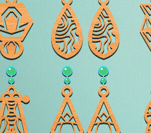 Intra απο ξύλο plywood 3mm-4mm πάχος - Σκουλαρίκια Laser Cut  Design Δίασταση 3x3 cm INTRAFABR-67788775