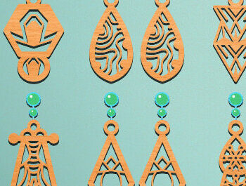 Intra απο ξύλο plywood 3mm-4mm πάχος - Σκουλαρίκια Laser Cut  Design Δίασταση 3x3 cm INTRAFABR-67788775 - Image 1