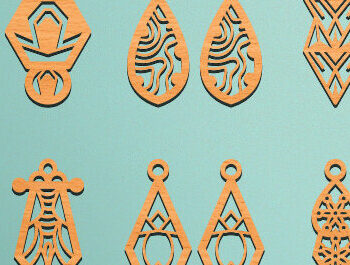 Intra απο ξύλο plywood 3mm-4mm πάχος - Σκουλαρίκια Laser Cut  Design Δίασταση 3x3 cm INTRAFABR-67788775 - Image 2