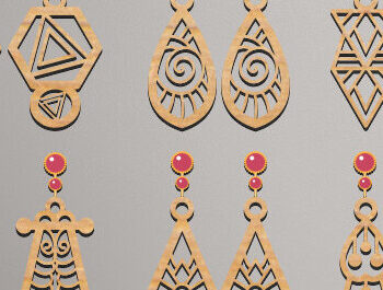 Intra απο ξύλο plywood 3mm-4mm πάχος - Σκουλαρίκια Laser Cut  Δίασταση 3x3 cm INTRAFABR-67788802 - Image 1