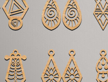 Intra απο ξύλο plywood 3mm-4mm πάχος - Σκουλαρίκια Laser Cut  Δίασταση 3x3 cm INTRAFABR-67788802 - Image 2