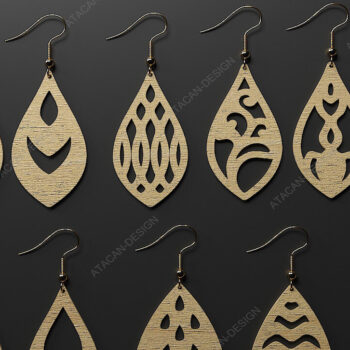 Intra απο ξύλο plywood 3mm-4mm πάχος - Σετ σκουλαρικιών με λέιζερ Πρότυπα σκουλαρικιών Δίασταση 30x20 cm INTRAFABR-68564667 - Image 2