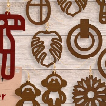 Intra απο ξύλο plywood 3mm-4mm πάχος - Σκουλαρίκια Laser Cutting Files, Summer  Δίασταση 3x3 cm INTRAFABR-70136686 - Image 1