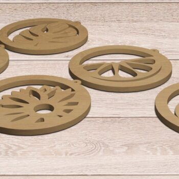 Intra απο ξύλο plywood 3mm-4mm πάχος - Σκουλαρίκια Laser Cutting Files, Summer  Δίασταση 3x3 cm INTRAFABR-69653894 - Image 4