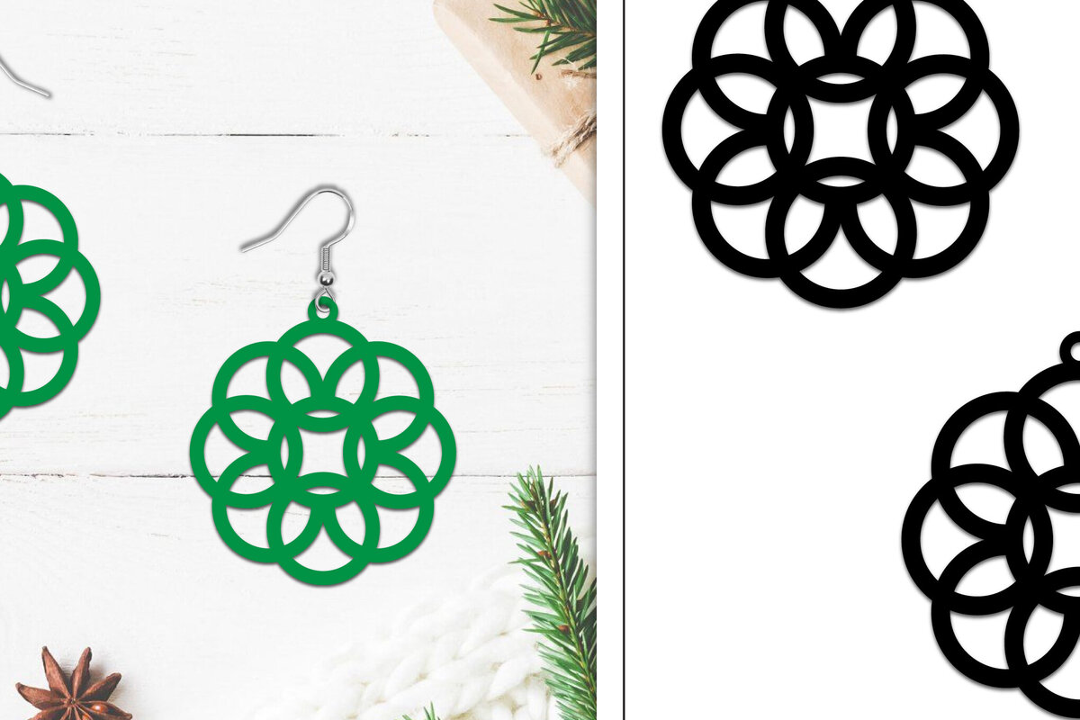 Intra απο ξύλο plywood 3mm-4mm πάχος - Σκουλαρίκια Lasercut | Σκουλαρίκια  Δίασταση 3x3 cm INTRAFABR-107884191