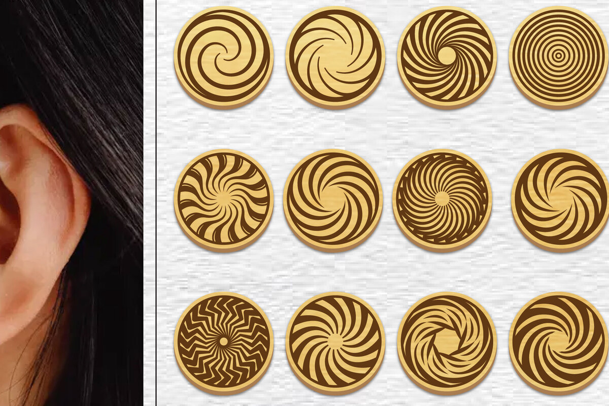 Intra απο ξύλο plywood 3mm-4mm πάχος - Σκουλαρίκια Μαγνήτης Laser Cut Bundle Δίασταση 3x3 cm INTRAFABR-101769757