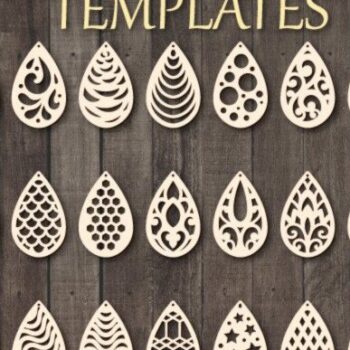 Intra απο ξύλο plywood 3mm-4mm πάχος - Earrings , Earrings Drop Templates Δίασταση 3x3 cm INTRAFABR-34217611 - Image 1