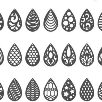 Intra απο ξύλο plywood 3mm-4mm πάχος - Earrings , Earrings Drop Templates Δίασταση 3x3 cm INTRAFABR-34217611 - Image 2