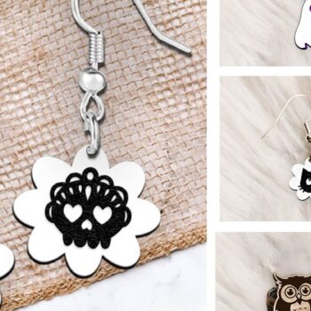 Intra απο ξύλο plywood 3mm-4mm πάχος - Σκουλαρίκια . Σκουλαρίκια απόκριες. Δίασταση 3x3 cm INTRAFABR-103000264 - Image 1