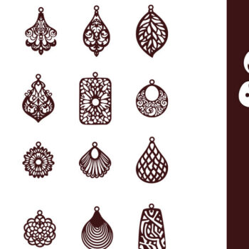 Intra απο ξύλο plywood 3mm-4mm πάχος - Σκουλαρίκια  Laser Cut Bundle Δίασταση 3x3 cm INTRAFABR-112609324 - Image 1