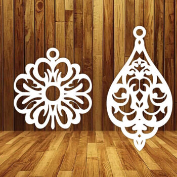 Intra απο ξύλο plywood 3mm-4mm πάχος - Σκουλαρίκια  Laser Cut Bundle Δίασταση 3x3 cm INTRAFABR-112609324 - Image 2