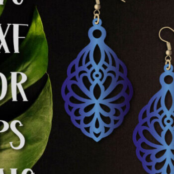 Intra απο ξύλο plywood 3mm-4mm πάχος - Σκουλαρίκια  Πρότυπο κοπής με λέιζερ. Δίασταση 3x3 cm INTRAFABR-98344225 - Image 1