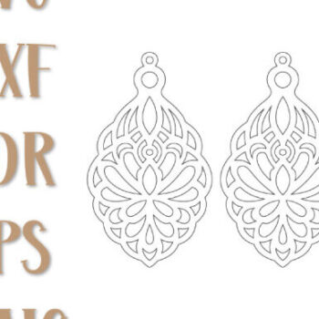 Intra απο ξύλο plywood 3mm-4mm πάχος - Σκουλαρίκια  Πρότυπο κοπής με λέιζερ. Δίασταση 3x3 cm INTRAFABR-98344225 - Image 2