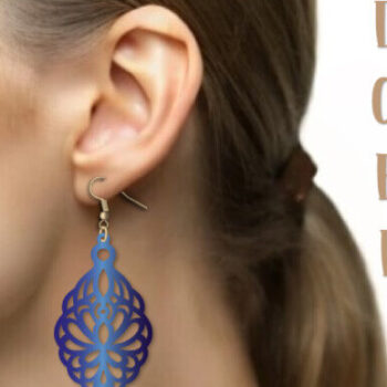 Intra απο ξύλο plywood 3mm-4mm πάχος - Σκουλαρίκια  Πρότυπο κοπής με λέιζερ. Δίασταση 3x3 cm INTRAFABR-98344225 - Image 3