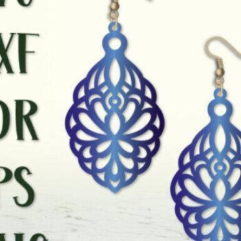 Intra απο ξύλο plywood 3mm-4mm πάχος - Σκουλαρίκια  Πρότυπο κοπής με λέιζερ. Δίασταση 3x3 cm INTRAFABR-98344225 - Image 4