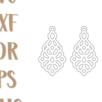 Intra απο ξύλο plywood 3mm-4mm πάχος - Σκουλαρίκια , Κρεμαστό  Κοπής. Δίασταση 3x3 cm INTRAFABR-98344676 - Image 2