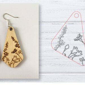 Intra απο ξύλο plywood 3mm-4mm πάχος - Σκουλαρίκια  | Wildflower  | Δίασταση 3x3 cm INTRAFABR-29599020