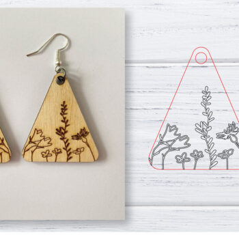 Intra απο ξύλο plywood 3mm-4mm πάχος - Σκουλαρίκια  | Wildflower  | Δίασταση 3x3 cm INTRAFABR-29598780 - Image 1