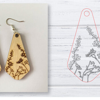 Intra απο ξύλο plywood 3mm-4mm πάχος - Σκουλαρίκια  | Wildflower  | Δίασταση 3x3 cm INTRAFABR-29598801 - Image 1