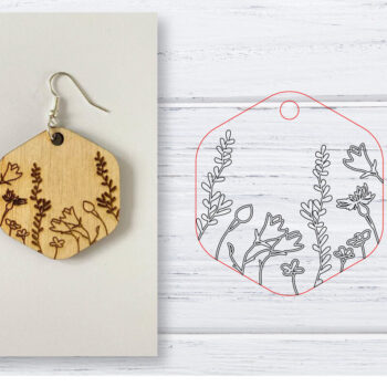 Intra απο ξύλο plywood 3mm-4mm πάχος - Σκουλαρίκια  | Wildflower  | Δίασταση 3x3 cm INTRAFABR-29598847 - Image 1