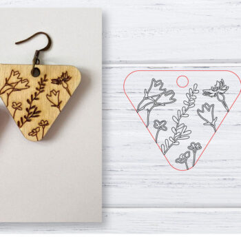 Intra απο ξύλο plywood 3mm-4mm πάχος - Σκουλαρίκια  | Wildflower  | Δίασταση 3x3 cm INTRAFABR-29598874 - Image 1