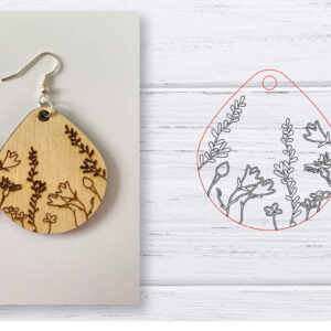 Intra απο ξύλο plywood 3mm-4mm πάχος - Σκουλαρίκια  | Wildflower  | Δίασταση 3x3 cm INTRAFABR-29598912