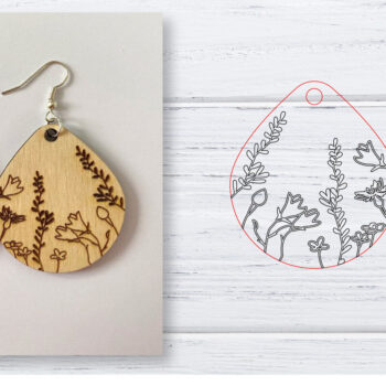 Intra απο ξύλο plywood 3mm-4mm πάχος - Σκουλαρίκια  | Wildflower  | Δίασταση 3x3 cm INTRAFABR-29598912 - Image 1