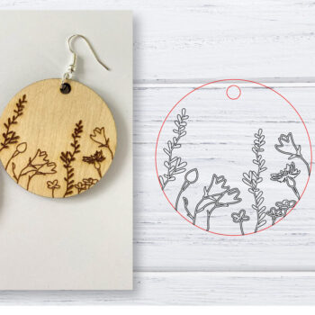 Intra απο ξύλο plywood 3mm-4mm πάχος - Σκουλαρίκια  | Wildflower  | Δίασταση 3x3 cm INTRAFABR-29598496 - Image 1