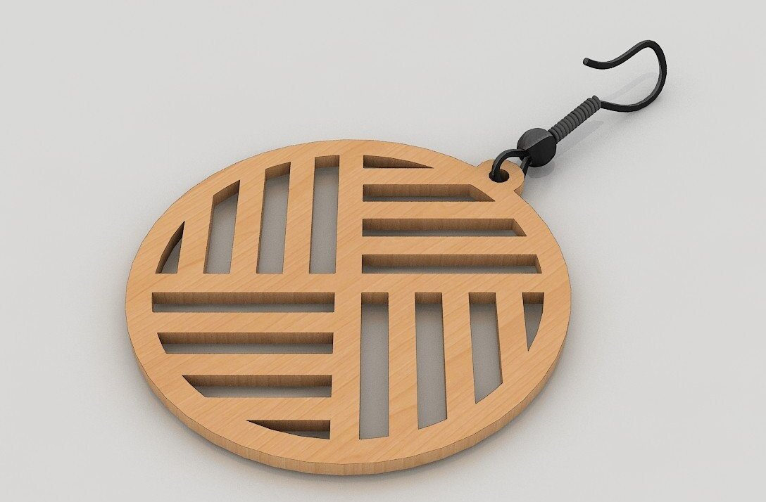 Intra απο ξύλο plywood 3mm-4mm πάχος - Σκουλαρίκια Πρότυπο , Κοσμήματα με λέιζερ Δίασταση 3x3 cm INTRAFABR-40251610