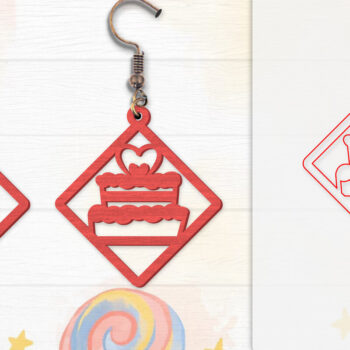 Intra απο ξύλο plywood 3mm-4mm πάχος - Σκουλαρίκια Valentine Lasercut Δίασταση 3x3 cm INTRAFABR-114654944 - Image 3