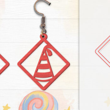 Intra απο ξύλο plywood 3mm-4mm πάχος - Σκουλαρίκια Valentine Lasercut Δίασταση 3x3 cm INTRAFABR-114654944 - Image 4