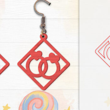 Intra απο ξύλο plywood 3mm-4mm πάχος - Σκουλαρίκια Valentine Lasercut Δίασταση 3x3 cm INTRAFABR-114654944 - Image 5