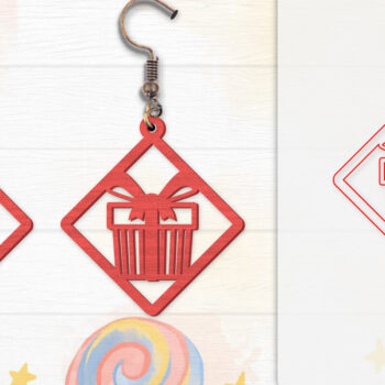 Intra απο ξύλο plywood 3mm-4mm πάχος - Σκουλαρίκια Valentine Lasercut Δίασταση 3x3 cm INTRAFABR-114654944 - Image 7