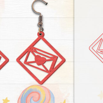 Intra απο ξύλο plywood 3mm-4mm πάχος - Σκουλαρίκια Valentine Lasercut Δίασταση 3x3 cm INTRAFABR-114654944 - Image 9