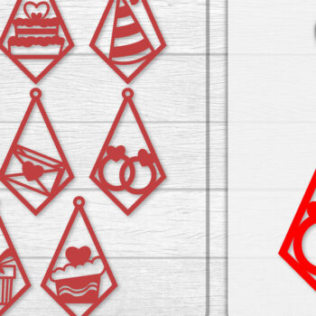 Intra απο ξύλο plywood 3mm-4mm πάχος - Σκουλαρίκια Valentine Lasercut Δίασταση 3x3 cm INTRAFABR-114654946 - Image 1