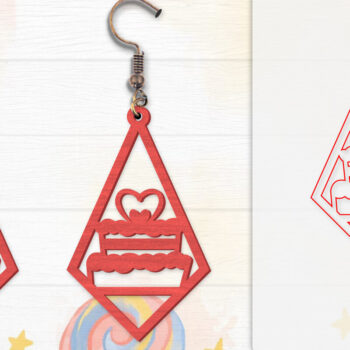 Intra απο ξύλο plywood 3mm-4mm πάχος - Σκουλαρίκια Valentine Lasercut Δίασταση 3x3 cm INTRAFABR-114654946 - Image 3