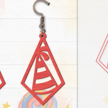 Intra απο ξύλο plywood 3mm-4mm πάχος - Σκουλαρίκια Valentine Lasercut Δίασταση 3x3 cm INTRAFABR-114654946 - Image 4