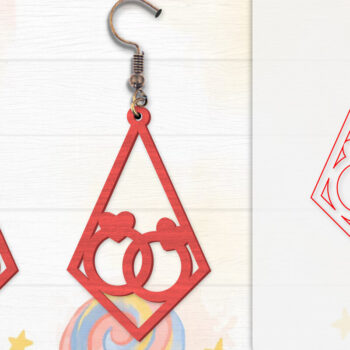 Intra απο ξύλο plywood 3mm-4mm πάχος - Σκουλαρίκια Valentine Lasercut Δίασταση 3x3 cm INTRAFABR-114654946 - Image 5