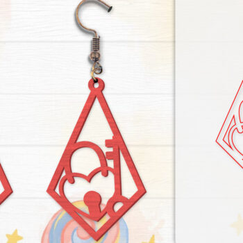 Intra απο ξύλο plywood 3mm-4mm πάχος - Σκουλαρίκια Valentine Lasercut Δίασταση 3x3 cm INTRAFABR-114654946 - Image 8