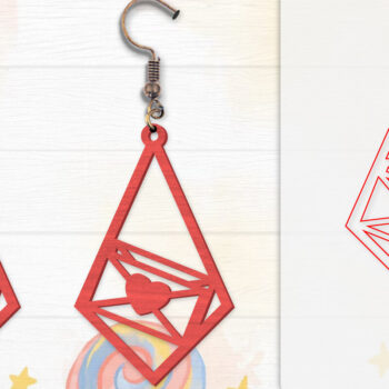 Intra απο ξύλο plywood 3mm-4mm πάχος - Σκουλαρίκια Valentine Lasercut Δίασταση 3x3 cm INTRAFABR-114654946 - Image 9