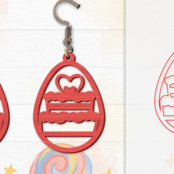 Intra απο ξύλο plywood 3mm-4mm πάχος - Σκουλαρίκια Valentine Lasercut Δίασταση 3x3 cm INTRAFABR-114654949 - Image 3