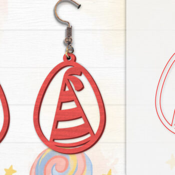 Intra απο ξύλο plywood 3mm-4mm πάχος - Σκουλαρίκια Valentine Lasercut Δίασταση 3x3 cm INTRAFABR-114654949 - Image 4