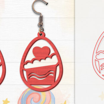 Intra απο ξύλο plywood 3mm-4mm πάχος - Σκουλαρίκια Valentine Lasercut Δίασταση 3x3 cm INTRAFABR-114654949 - Image 6