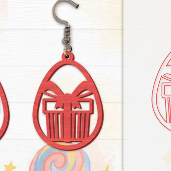 Intra απο ξύλο plywood 3mm-4mm πάχος - Σκουλαρίκια Valentine Lasercut Δίασταση 3x3 cm INTRAFABR-114654949 - Image 7