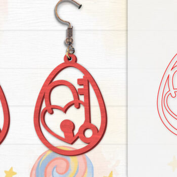 Intra απο ξύλο plywood 3mm-4mm πάχος - Σκουλαρίκια Valentine Lasercut Δίασταση 3x3 cm INTRAFABR-114654949 - Image 8